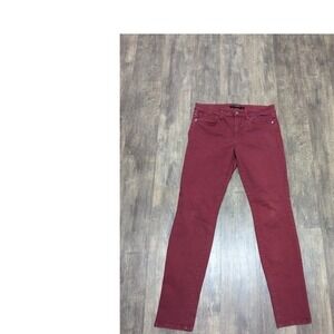 Joes Jeans The Icon Ankle Skinny Jeans Burgundy Red Mid Rise Pants Womens 30